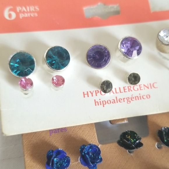 New Rose Stud Lot Earrings - Picture 2 of 5